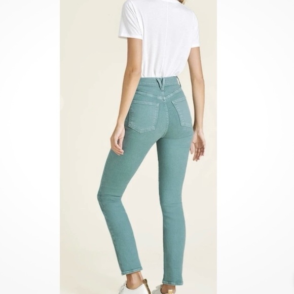 Veronica Beard High Ryleigh High Rise Slim Straight Jeans in Teal Size 26 - Picture 2 of 9